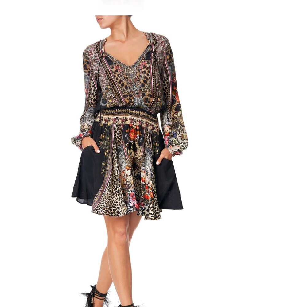 Camilla Marais at Midnight silk dress